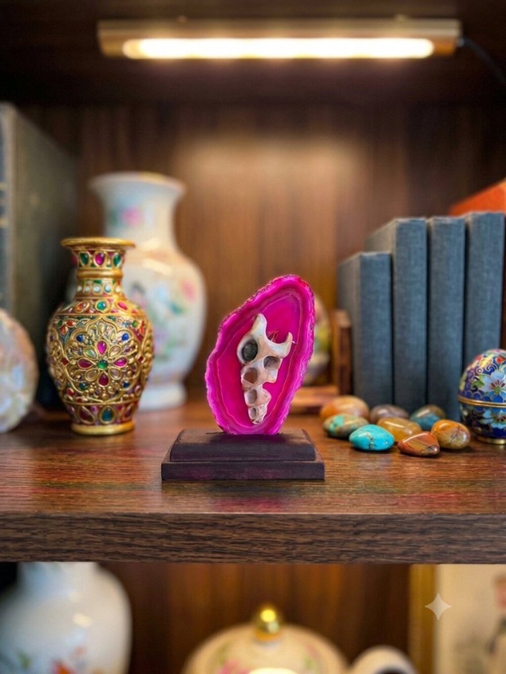 Decorative Pink Agate Slice - Home Art Accent